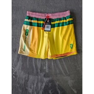 Baseball Lifestyle 101 Mens Pencil Shorts Yellow Green Mesh Athletic XL NEW